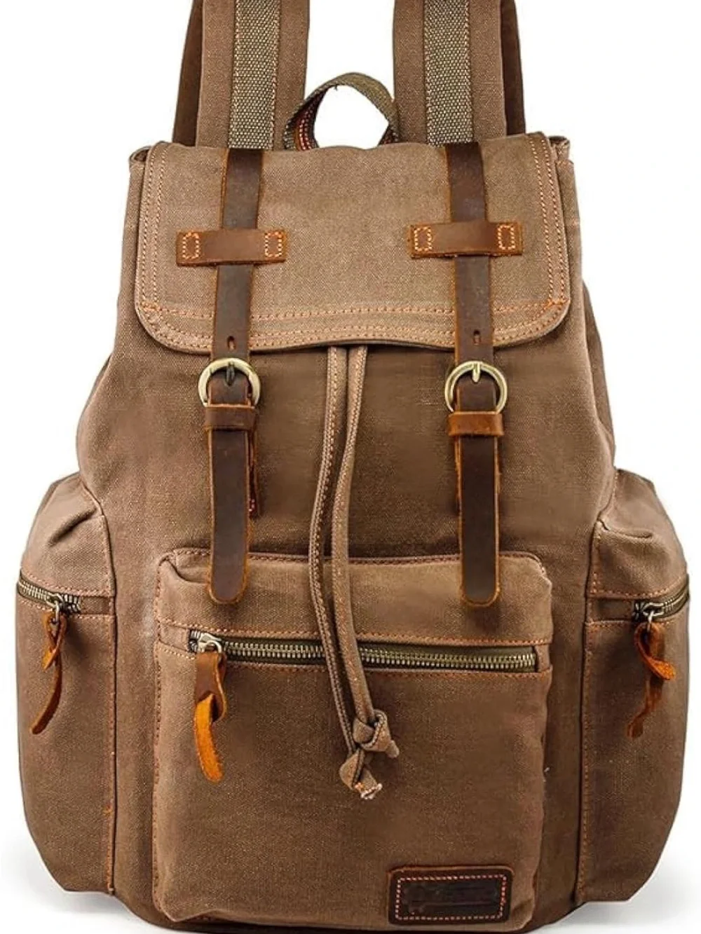 GEARONIC Vintage Canvas Backpack, Casual Daypack Backpacks for Men Women Hiking